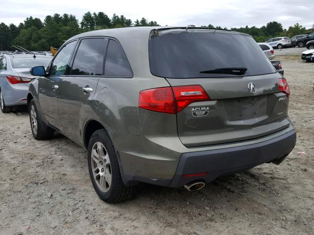 2HNYD282X7H552744 - 2007 ACURA MDX GREEN photo 3