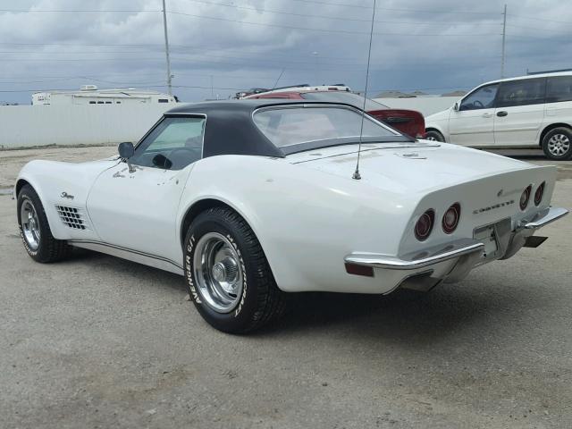 194671S116845 - 1971 CHEVROLET CORVETTE WHITE photo 3