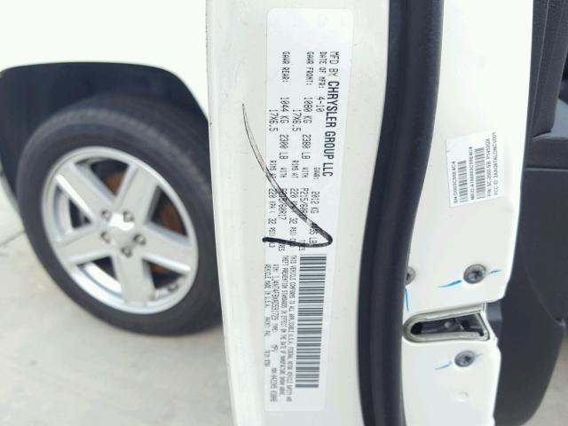 1J4NT4FBXAD591729 - 2010 JEEP COMPASS SP WHITE photo 10