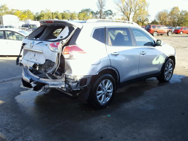 KNMAT2MV0FP509146 - 2015 NISSAN ROGUE S SILVER photo 4