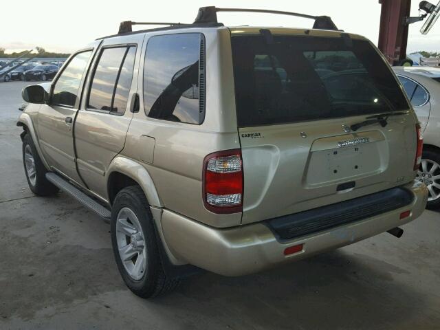 JN8DR09Y62W736283 - 2002 NISSAN PATHFINDER GOLD photo 3