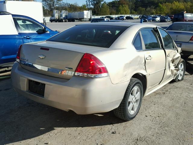 2G1WB5EK2A1230102 - 2010 CHEVROLET IMPALA LT TAN photo 4