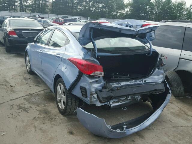 KMHDH4AE9DU493876 - 2013 HYUNDAI ELANTRA GL BLUE photo 3