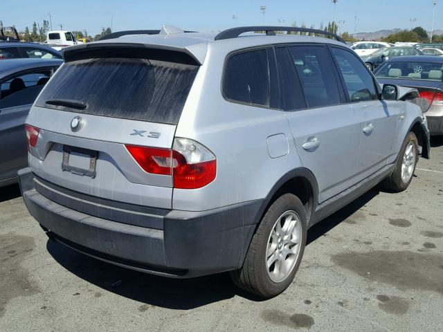 WBXPA73434WB29782 - 2004 BMW X3 2.5I GRAY photo 4