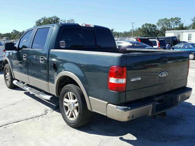 1FTPW12535FA12773 - 2005 FORD F150 GREEN photo 3