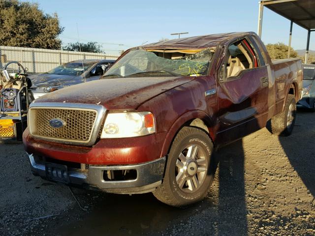 1FTPX12524NC63592 - 2004 FORD F150 BURGUNDY photo 2