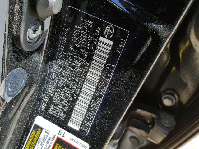 4T1BK1EBXEU120418 - 2014 TOYOTA AVALON BAS BLACK photo 10