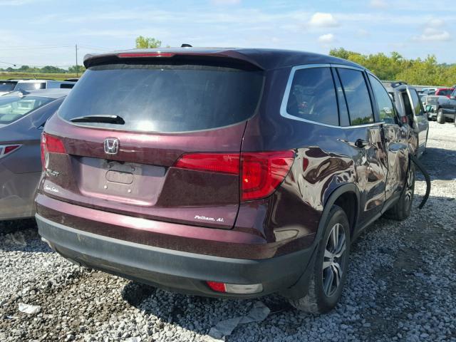 5FNYF5H70GB052739 - 2016 HONDA PILOT EXLN BURGUNDY photo 4