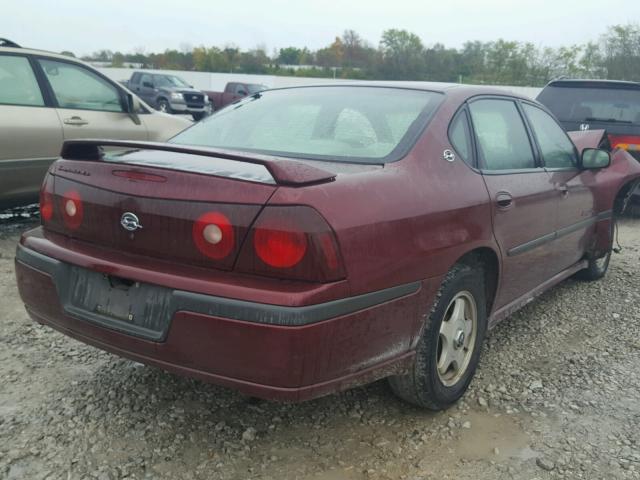 2G1WH55K729282598 - 2002 CHEVROLET IMPALA LS MAROON photo 4