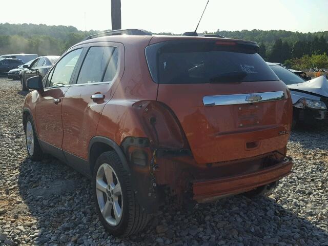 KL7CJNSB0FB094123 - 2015 CHEVROLET TRAX LTZ ORANGE photo 3