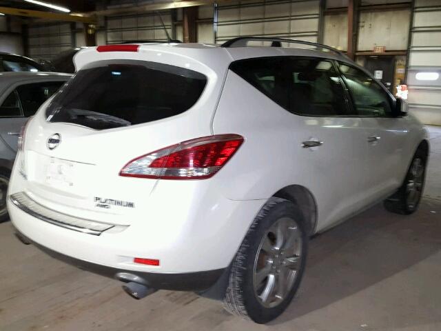 JN8AZ1MW5CW213143 - 2012 NISSAN MURANO S WHITE photo 4