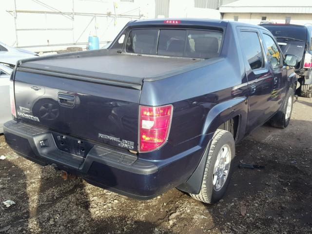 5FPYK1F48BB004824 - 2011 HONDA RIDGELINE BLUE photo 4