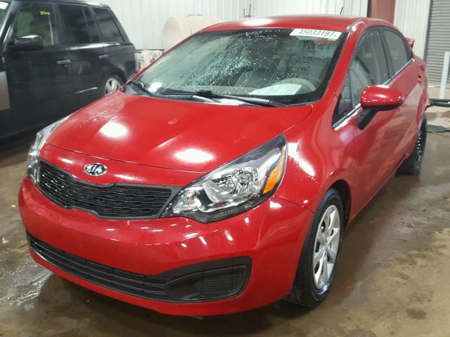 KNADM4A30E6349070 - 2014 KIA RIO LX RED photo 2