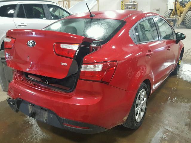 KNADM4A30E6349070 - 2014 KIA RIO LX RED photo 4