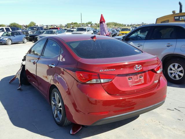 5NPDH4AE4GH655464 - 2016 HYUNDAI ELANTRA RED photo 3