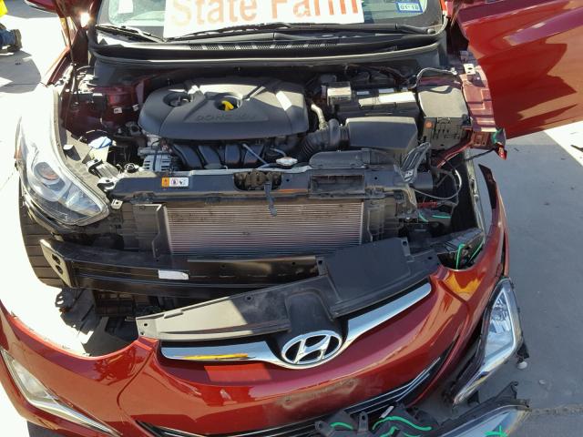 5NPDH4AE4GH655464 - 2016 HYUNDAI ELANTRA RED photo 7