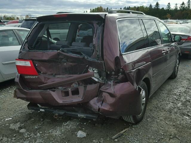 5FNRL38457B505700 - 2007 HONDA ODYSSEY EX BURGUNDY photo 4