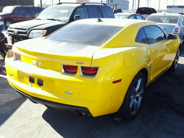 2G1FC1ED3B9102963 - 2011 CHEVROLET CAMARO LT YELLOW photo 4