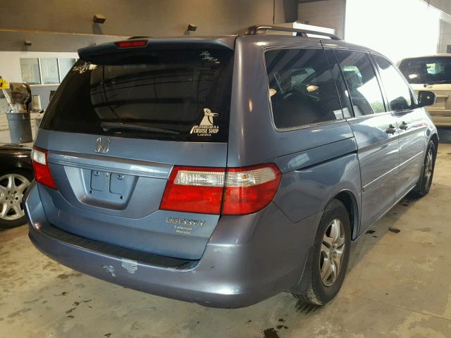 5FNRL38685B056236 - 2005 HONDA ODYSSEY EX BLUE photo 4