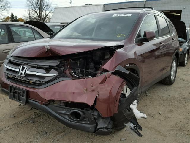 5J6RM4H73CL065913 - 2012 HONDA CR-V EXL MAROON photo 2