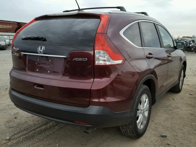 5J6RM4H73CL065913 - 2012 HONDA CR-V EXL MAROON photo 4