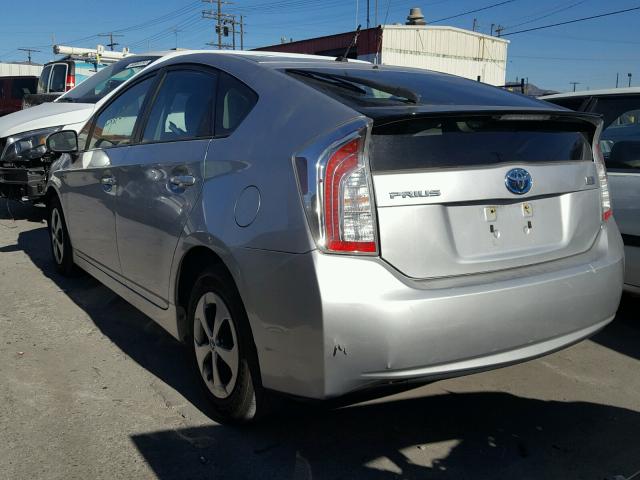 JTDKN3DU0D5620610 - 2013 TOYOTA PRIUS SILVER photo 3