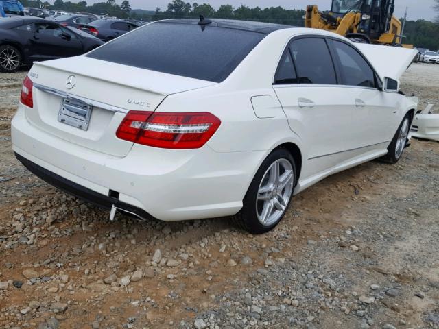 WDDHF9BB3CA604604 - 2012 MERCEDES-BENZ E 550 4MAT WHITE photo 4