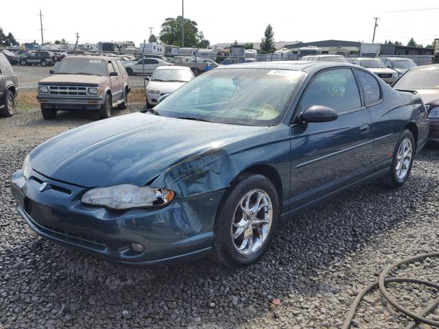 2G1WX12K0Y9225815 - 2000 CHEVROLET MONTE CARL მწვანე ფოტო 2