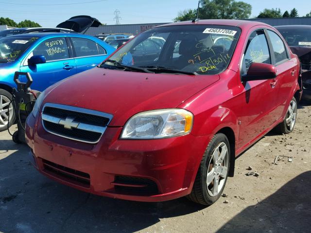 KL1TD56E59B663526 - 2009 CHEVROLET AVEO LS RED photo 2