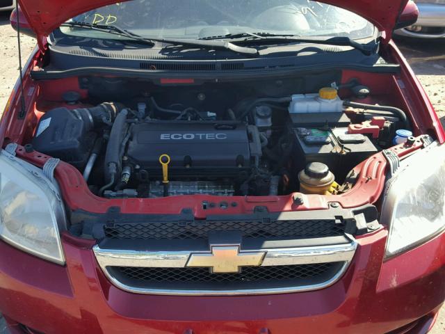 KL1TD56E59B663526 - 2009 CHEVROLET AVEO LS RED photo 7