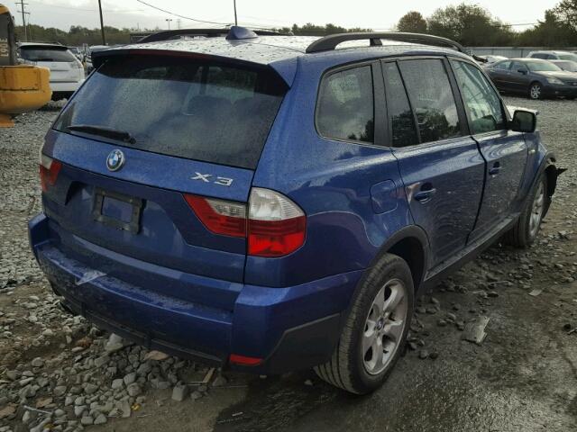 WBXPC93497WF07937 - 2007 BMW X3 3.0SI BLUE photo 4