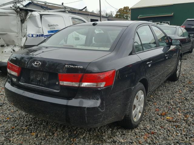 5NPET46C68H310352 - 2008 HYUNDAI SONATA GLS BLACK photo 4