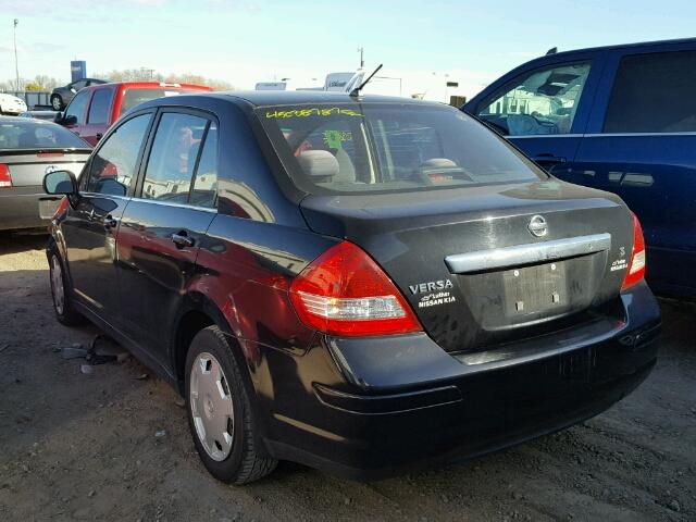 3N1BC11E37L410839 - 2007 NISSAN VERSA BLACK photo 3