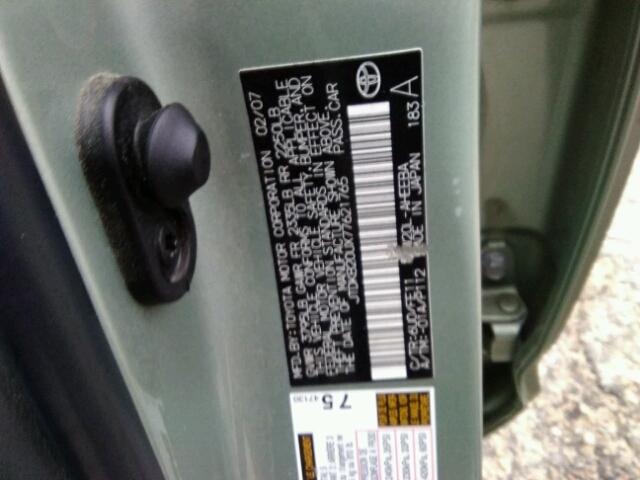 JTDKB20UX77621765 - 2007 TOYOTA PRIUS 绿色 照片 10