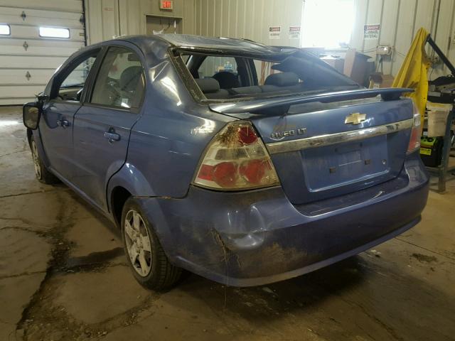 KL1TG55618B256786 - 2008 CHEVROLET AVEO LT BLUE photo 3