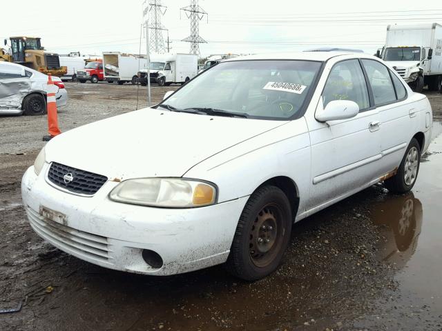 3N1CB51A62L554163 - 2002 NISSAN SENTRA GXE WHITE photo 2