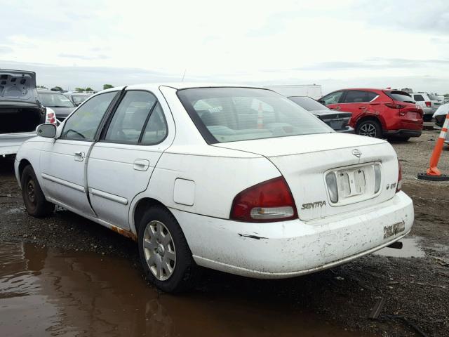 3N1CB51A62L554163 - 2002 NISSAN SENTRA GXE WHITE photo 3