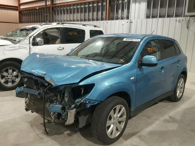 4A4AP3AU5EE002607 - 2014 MITSUBISHI OUTLANDER BLUE photo 2