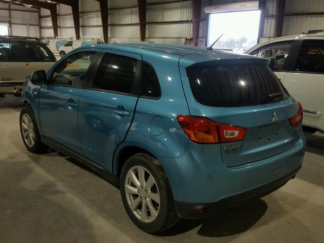 4A4AP3AU5EE002607 - 2014 MITSUBISHI OUTLANDER BLUE photo 3