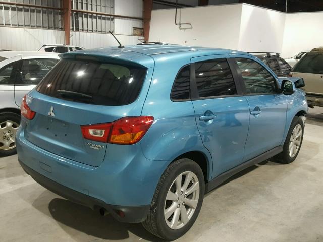 4A4AP3AU5EE002607 - 2014 MITSUBISHI OUTLANDER BLUE photo 4