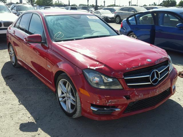 WDDGF4HB1CA718753 - 2012 MERCEDES-BENZ C RED photo 1