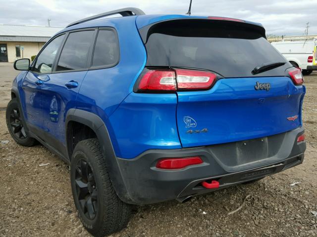 1C4PJMBS6HW622581 - 2017 JEEP CHEROKEE T BLUE photo 3