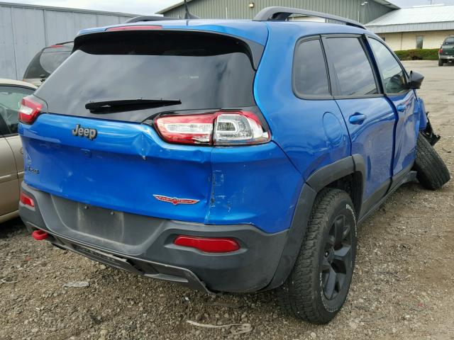 1C4PJMBS6HW622581 - 2017 JEEP CHEROKEE T BLUE photo 4