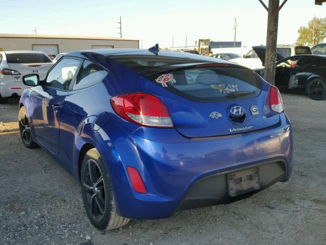 KMHTC6AD2CU063781 - 2012 HYUNDAI VELOSTER B BLUE photo 3