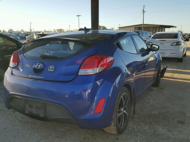 KMHTC6AD2CU063781 - 2012 HYUNDAI VELOSTER B BLUE photo 4