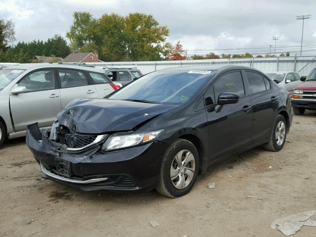 19XFB2F5XFE285194 - 2015 HONDA CIVIC LX BLACK photo 2