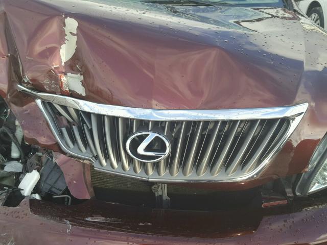 JTJHK31U892858654 - 2009 LEXUS RX 350 MAROON photo 7