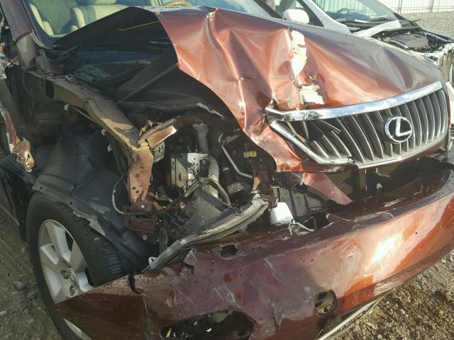 JTJHK31U892858654 - 2009 LEXUS RX 350 MAROON photo 9