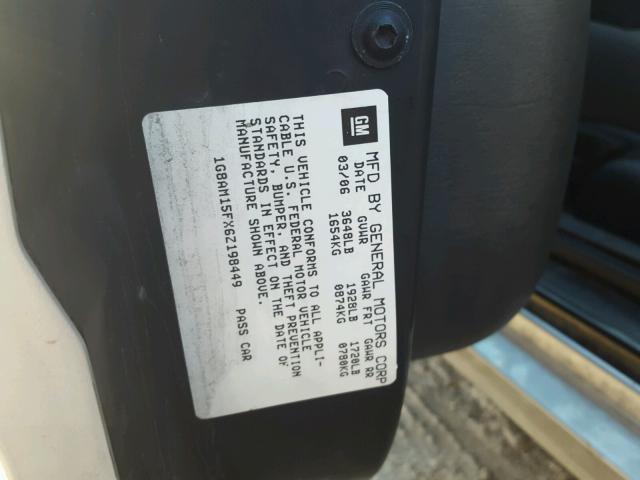 1G8AM15FX6Z198449 - 2006 SATURN ION LEVEL SILVER photo 10