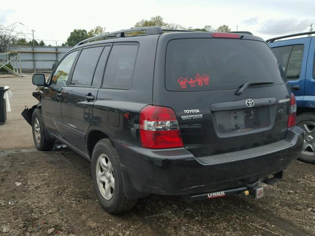 JTEGD21A360147178 - 2006 TOYOTA HIGHLANDER BLACK photo 3